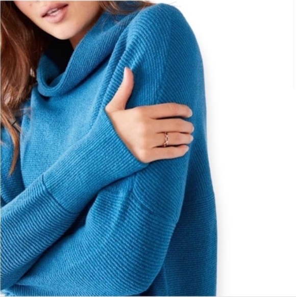 Free People Ottoman Sweater Slouchy Tunic Tropical Blue XS - Picture 5 of 11